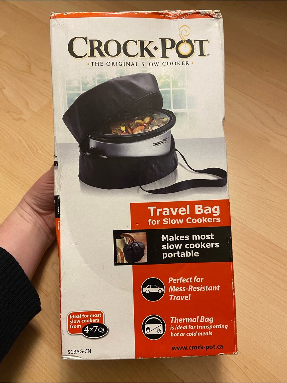 NEW Crockpot Travel Bag for Slow Cookers 4-7 Quarts Thermal Hot or Cold